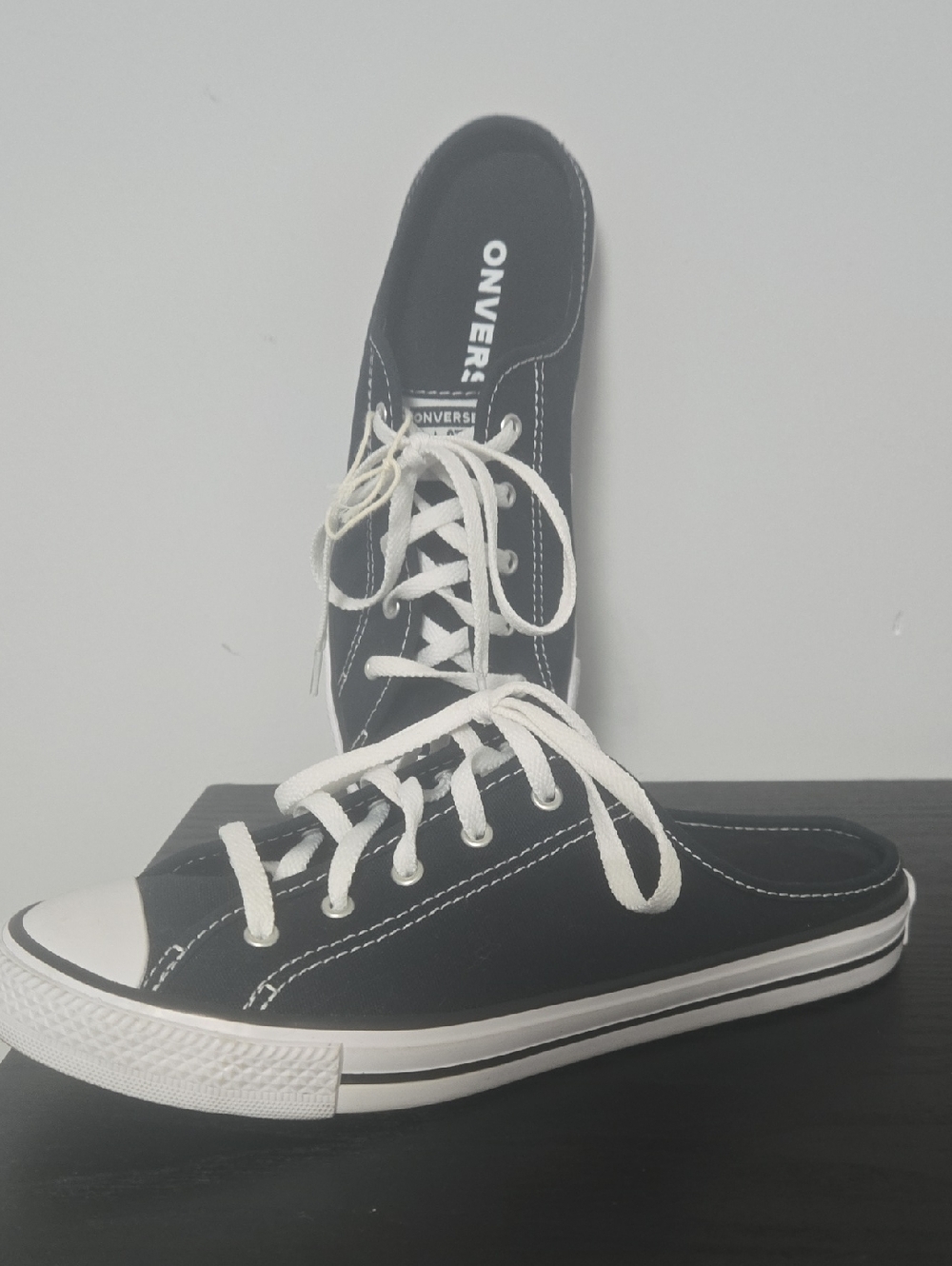 Converse Black and White Slip-On Mule Sneakers